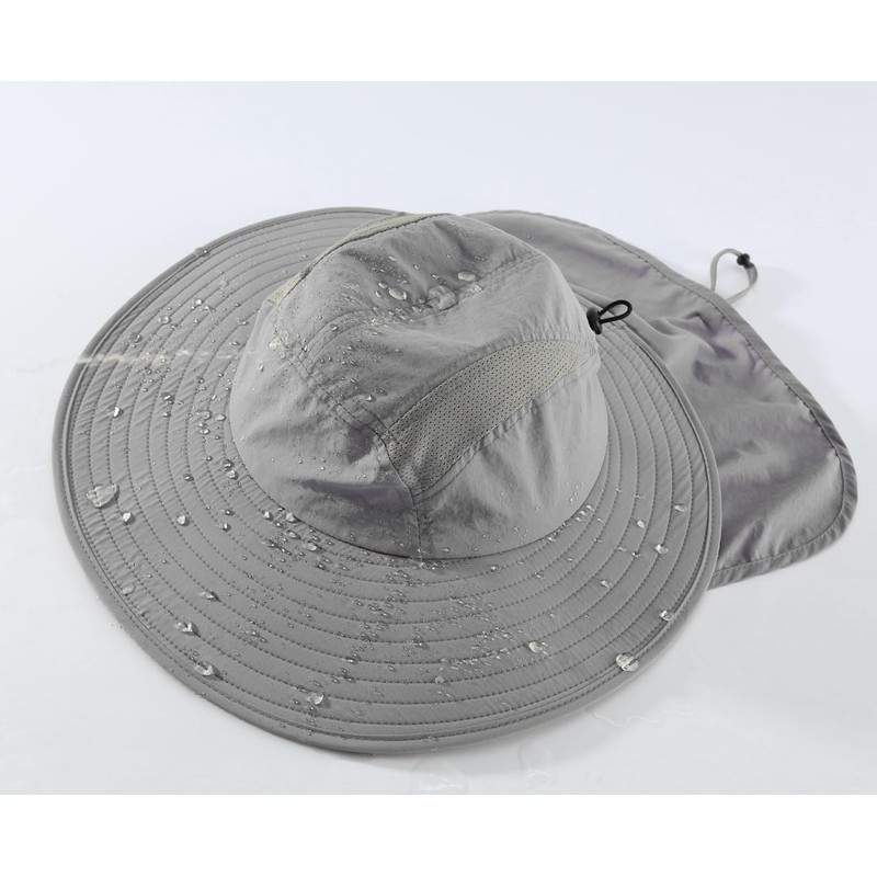 Connectile Outdoor Unisex UPF 50+ Wide Brim Safari Hat Summer
