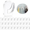 YMCLUB 30 PCS Clear Adhesive Wall Hooks - Transparent Acrylic,