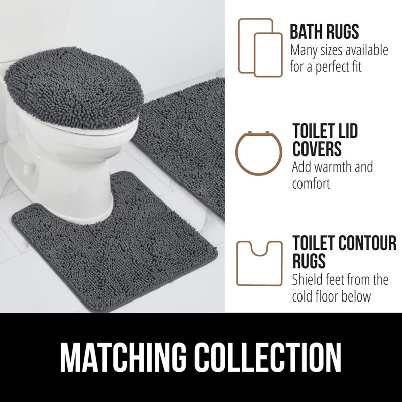 GORILLA GRIP Bath Rug Mat 30x20, Thick Soft Absorbent Chenille,