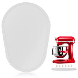 Mixer Slider Compatible with 5.5-8QT Kitchen Aid Stand Mixers, Kitchen Countertop Storage Mover Sliding Caddy Mixer Slider Mat for Kitchen Aid Stand Mixer Accessories Attachment (Bamboo - White)