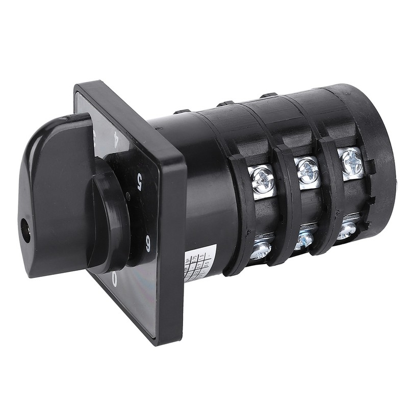 500V 20A 7-Position 12 Terminals Locking Type 0-1-2-3-4-5-6 Cam Changeover