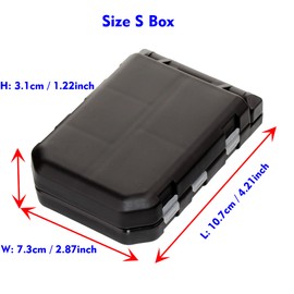OKVGO Fishing Tackle Box for Fishing Accessories Storage, Organizer Box for Sea and Carp Coarse Fishing Lures Hooks Swivels Baits Beads Tube Sleeves Clips 10.7x7.3x3.05cm Size S