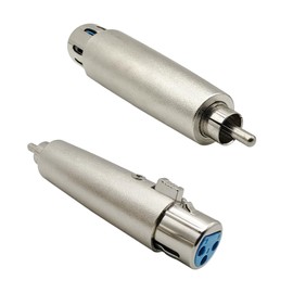 iYueMps XLR to RCA Adapter, RCA Male to XLR Female Connector Professional Metal Construction Jack Plug Converter (2 x RCA Male to XLR Famale)