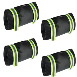 Adboros 4Pcs Outdoor Faucet Cover for Winter 7.8" H X10.3" W Freeze Protection Frost Proof Insulated Spigot Freeze Miser Reusable Black with Reflective Strips Suitable for Garden Patio Outdoor Faucets