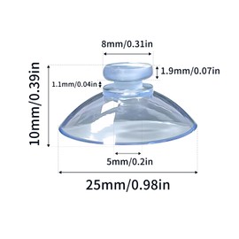 HE ZHI LONG 50 Packs MINI Thicker Suction Cups 25mm/0.98 Inch Clear Sucker Pads Without Hook for Glass Home Organization Decoration