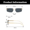 LJCZKA Rimless Rectangle Sunglasses for Women Men Retro Square Frameless