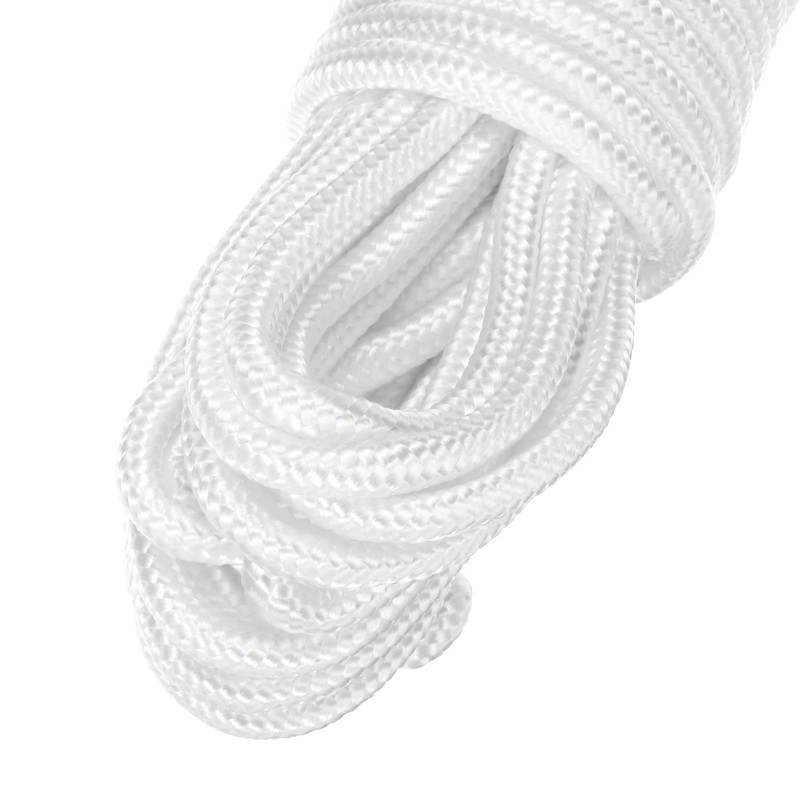 sourcing map Polypropylene Rope Braid Cord 30M/98.5ft 8mm Dia White