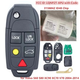 KEYECU Unlocked LQNP2T-APU for Volvo S60 S80 XC90 XC70 V70 Flip Smart Key Remote Fob