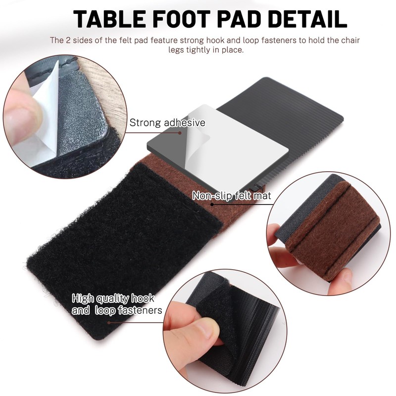 Realand 16pcs Felt Chair Leg Floor Protectors with Hook and