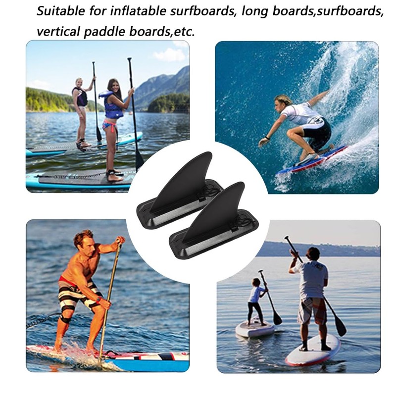 TONLOOEEL 2 Pairs Surfing Fins, Inflatable Paddle Board Fins, 4-inch