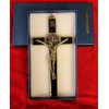 SAINT BENEDICT BLACK Enamel metal Golden Color Wall Cross Saint