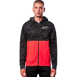 Alpinestars 1213-51050-1816-L: Camo Block Hoodie Char Htr/Wrm Rd Lg