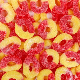 Smarty Stop Gummy Ring Candy – Chewy Fruit-Flavored Edible Gummies (Peach, 5 Pound (Pack Of 1))