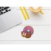 Holographic Sloth Hanging on Donut Unique Sticker Cool Decal Humor