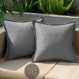EMEMA Outdoor Cushion Weatherproof Cushion Cover Waterproof Sofa Cushion Waterproof Decorative Cushion 50 x 50 cm Cushion Covers Decorative Cushion Cover Made of Polyester Set of 2 for Garden Sofa