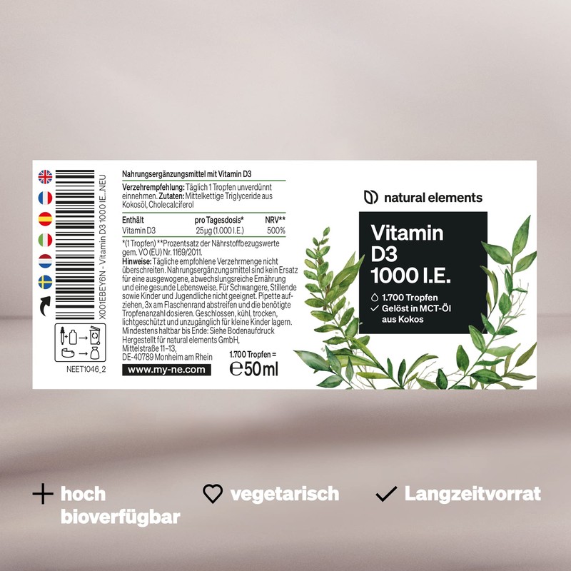 Vitamin D3 - Laboratory-tested 1000 IU Per Drop, Value for