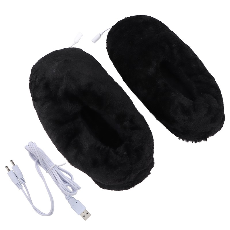 USB Heating Shoes Men Women Washable Outdoor Soft Plush Electric