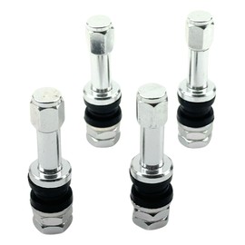 HTharros Rays TE37 Air Valve, Universal Use, Car, Motorcycle, Tire, Tubeless, Long, Silver, Aluminum, 0.5 inch (11.5 mm), Rays TE37 Compatible, Set of 4, S