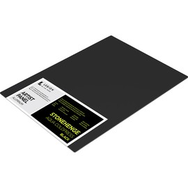 Legion Artist Panel, 1/8" Composite Brushed Aluminum with Stonehenge Aqua Coldpress Black, 100% Cotton, 140lb Paper, 12 x 16 inches for Wet Media