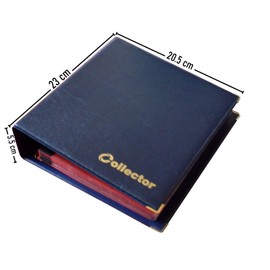 Collector Coin Album for Mix sizes coins from small till large coin - with pages and red dividers + index (Album for 300 coins, Blue)