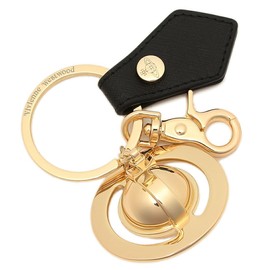 Vivienne Westwood 82030077 Key Ring, Saffiano, Unisex, Orb Bag Charm, (51) Black Grain (N401)