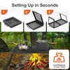 Odoland Folding Campfire Grill, Heavy Duty Steel Mesh Grate with