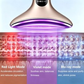 Face Massager,Portable Skin Tightening Beauty Toning Device,with 45 ± 5°C Heat and 3 Massage Modes,for Tightening & Neck Anti-Aging,Lifting and Tightening Sagging Skin(White),7 Color Beauty Device