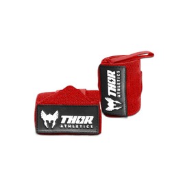Thor Athletics Wrist Wraps [Wrist Wraps] 60 cm - Army Green Wrist Support for Fitness, Bodybuilding, Weight Training, Powerlifting, Crossfit, Deadlifts & Weightlifting (Extra Strong, Red)