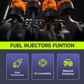 Fuel Injectors Replacement FJ732 Fits for Dodge Challenger Charger Durango Ram 1500 2500 3500 / Jeep Commander Grand Cherokee, 5.7L/6.1L, Replace # 05037479AA (8 Pcs)