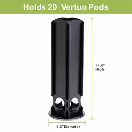 ZCDCP Nespresso Pod Holder for Vertuo Pod Holder Carousel Stand Storage with 360 Degree, Chrome Coffee Pod Holder Organizer for Nespresso Vertuo, 20 Pods