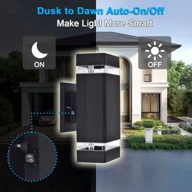 iYogaled Up and Down Outdoor Lights Exterior Wall Light Fixture, 2 Pack Black Modern Outdoor Lights for House, IP65 Waterproof Aluminum Outdoor Wall Sconce for Porch Garage Front Door