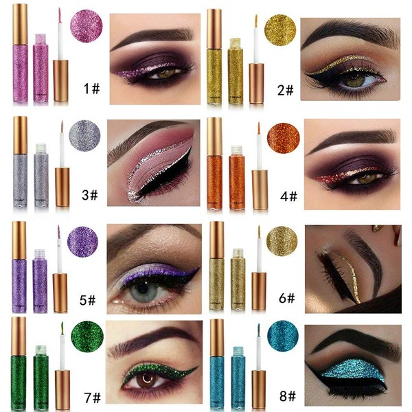 BestLand 10 Colors Liquid Glitter Eyeliner Metallic Shimmer Glitter Eyeshadow