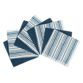 Bumble Premium Dish Cloths Towel 12"x12" | 100% Natural Ring Spun Cotton Tea Towel Set | 430 GSM | Highly Absorbent & Soft Dish Towels | 8 Pack - 4 Popcorn Striped & 4 Solid Kitchen Towels - Blue