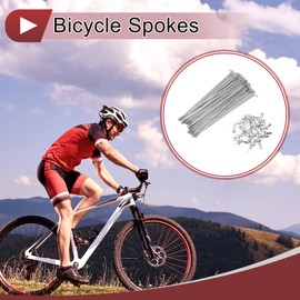 Motoforti 36 Set 12G Bicycle Spokes 135mm Bike Wheel Spokes 45 Steel Galvanized Silver Tone