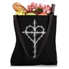 Barbed Wire Cross Heart Shape Tote Bag