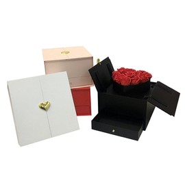 Harilla Empty Flower Arrangement Gift Box with Drawers Multifunctional 25 x 23.5 x 15.5 cm Decoration for Mother's Day Accessory, Pink