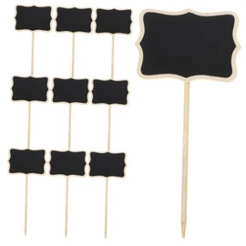 Healifty Pantry Labels 10pcs Mini Chalkboard Stake Mini Wood Chalk Board Blackboard Plant tag on Stake Kids Chalkboard