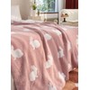 Happy Easter Rabbit Ultra-Soft Fluffy Microfiber Knitted Throw Blanket Super