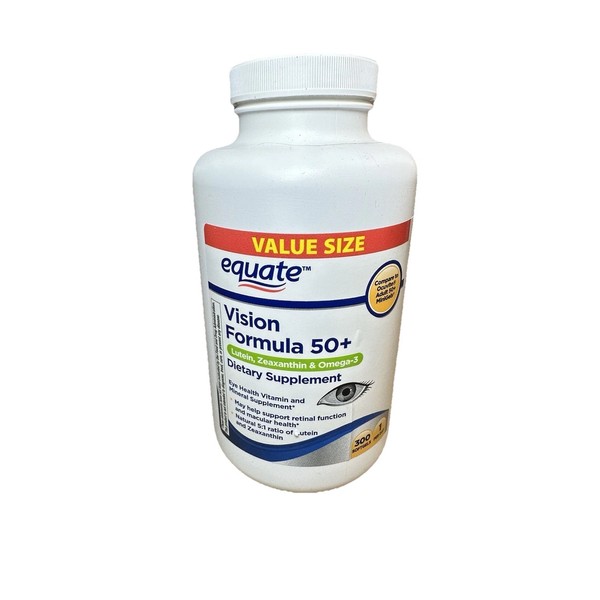 Equate Vision Formula 50+ (300 Soft Gels) Dietary Supplement omega