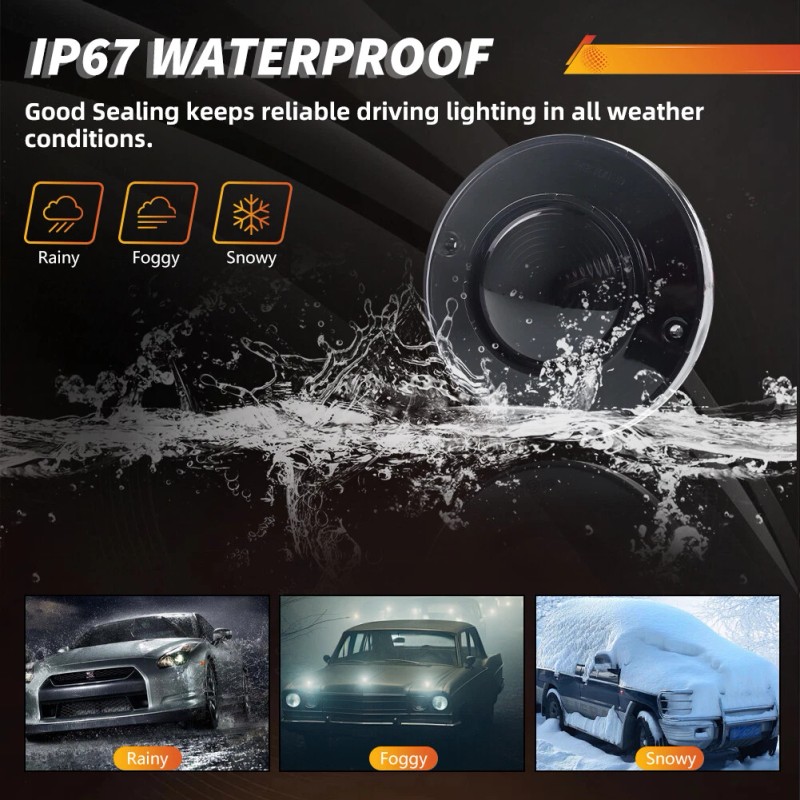 OFFKAT 4PCS Smoked Lens Rear Tail Brake Lights & Backup