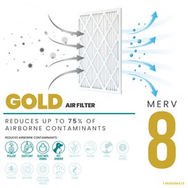 Accumulair Gold 12x27x1 MERV 8 HVAC Air Filter (4-Pack) | Replacement Air Filter for AC and Furnace | Made in USA | Actual Size 11.75 x 26.75 x 0.75