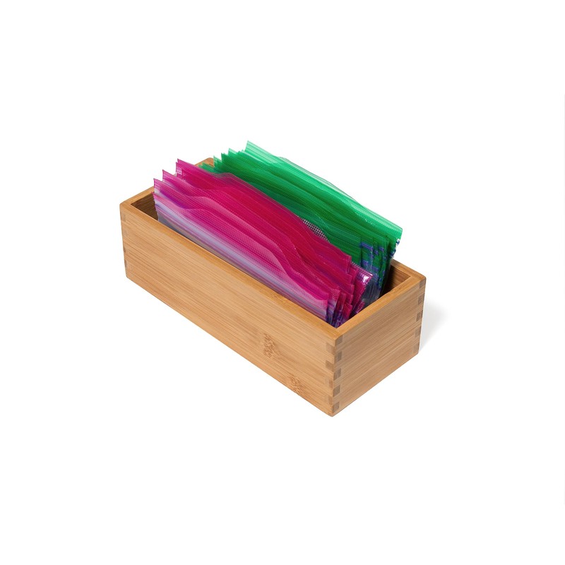Lipper International Bamboo Utensil Holder Storage Box for Cooking Tools,