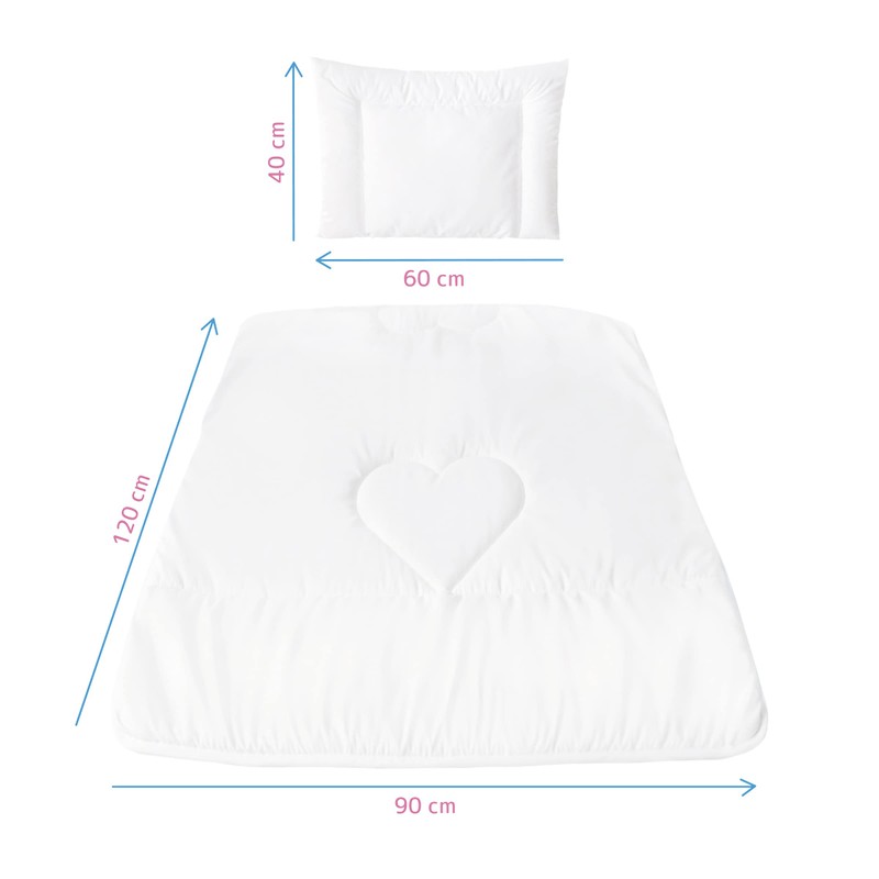 Baby Duvet Quilt 120x90 cm + Flat Pillow All Seasonal