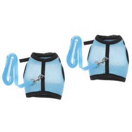 HAPINARY 2 Sets Guinea Pig Clothes Ferret Leash Dog Dinosaur Costume Purple Rat Harness and Leash Net Blue