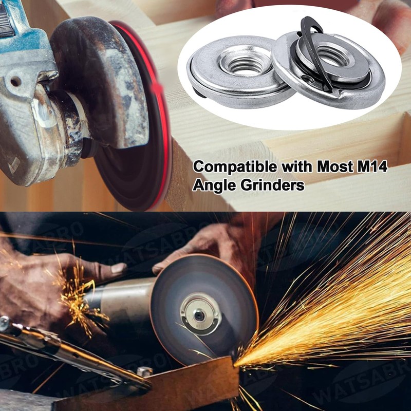 2pcs 45mm M14 Quick Clamping Nuts Angle Grinder Locking Retaining
