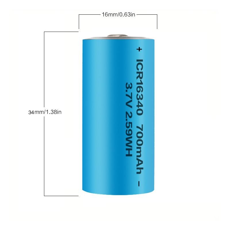 (8 PCS) 16340 Battery CR123A 700mAh Rechargeable Lithium Battery 3.7