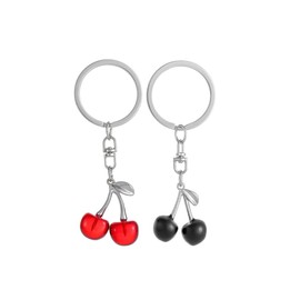 ARFUKA Keyring Cherry Pendant Keychain Metal Key Chain Bag Charm Key Organizer Holder Christmas Birthday Gift Keyrings Key Chain Key Ring Holder Pack of 2
