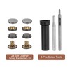 sourcing map 24 Set Leather Snap Fasteners Kit 10mm Metal