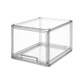 Large Clear Stackable Storage Drawers, 1 Pack Acrylic Organizer Bins for Closet, Bathroom, Kitchen, Pantry, Under Sink, Office, Laundry, Vanity, and Toy Organization, Durable Plastic, Smooth Pull-Out