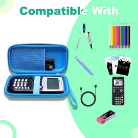 Calculator Case Compatible with Texas Instruments TI-84 Plus CE/TI-84 Plus/TI-Nspire CX II CAS/TI-Nspire CX II/TI-83 Plus/TI-89 Titanium/TI-85 / TI-90 Color Graphing Calculator by XANAD (Wathet)
